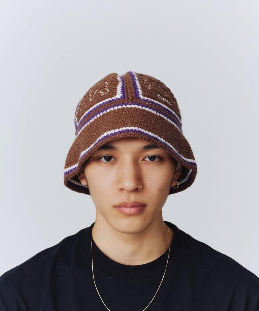 [Extra Large] Hat CROCHET BELL HAT Men's BROWN