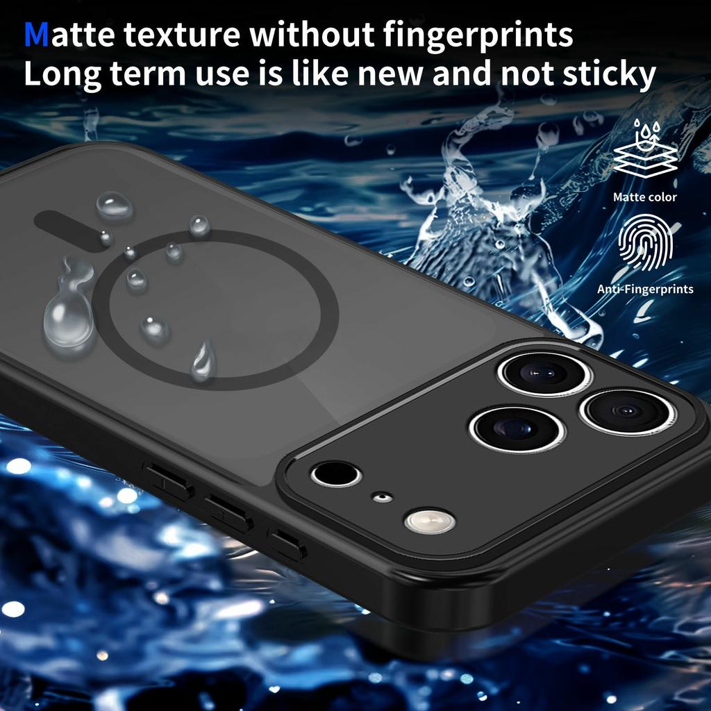 For iPhone 17 Pro Magnetic Case Skin Touch Matte Translucent PC + TPU Anti-Drop Phone Cover