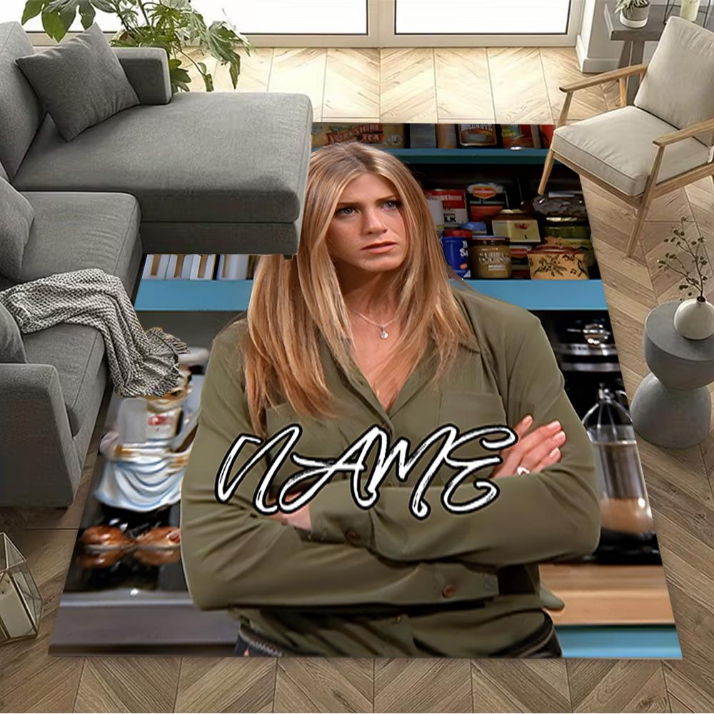 Friends: Jennifer Aniston's Iconic Pose Personalized Text Carpet Suitable for Kitchen Dormitory Playrooms Bedrooms Antislip Carpet Office home decor