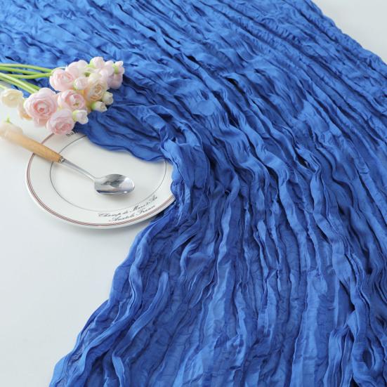 Cheesecloth Table Runner Boho Wrinkle Table Runner Retro Table Runner for Weddings Parties Bridal Shower Home Decor