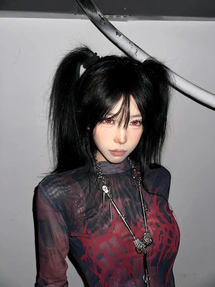 Girls Y2K Tees Mesh Transparent Design Retro T-shirts For Women Sexy Fashion Tops Long Sleeve