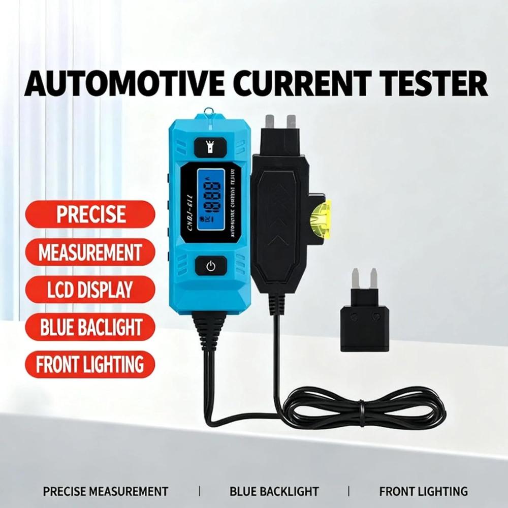 Car Fuse Tester, 0.01A to 19.99A Measurement Range, Automotive Current Tester with Backlit Display High Precision