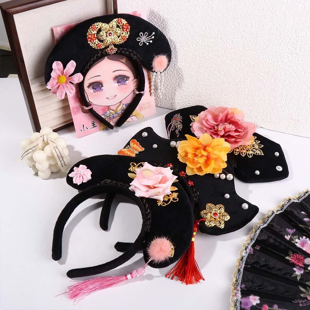 Flower Bow Tassel Hanfu Hair Hoop Chinese Style Headwear Antique Headband Ancient Style Headwear