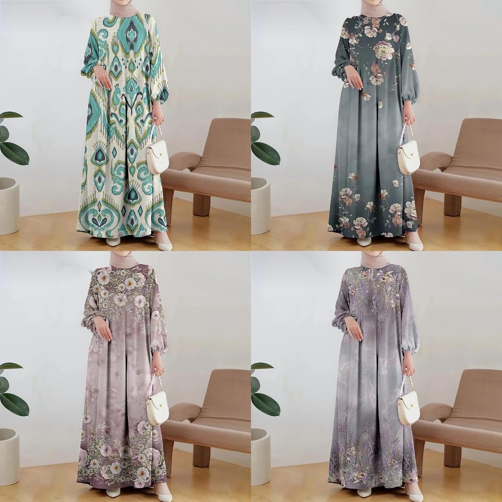 Ethnic Pattern Polyester Long Skirt With Wide Waist For Casual And Formal Wear