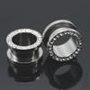 Stainless Steel Rhinestone-Inlaid Ear Expander Pulley Gauge Jewelry, 3-14MM