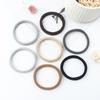 Korean Style Solid Color Hair Ties Set - Simple Flocked Ponytail Holders for Girls