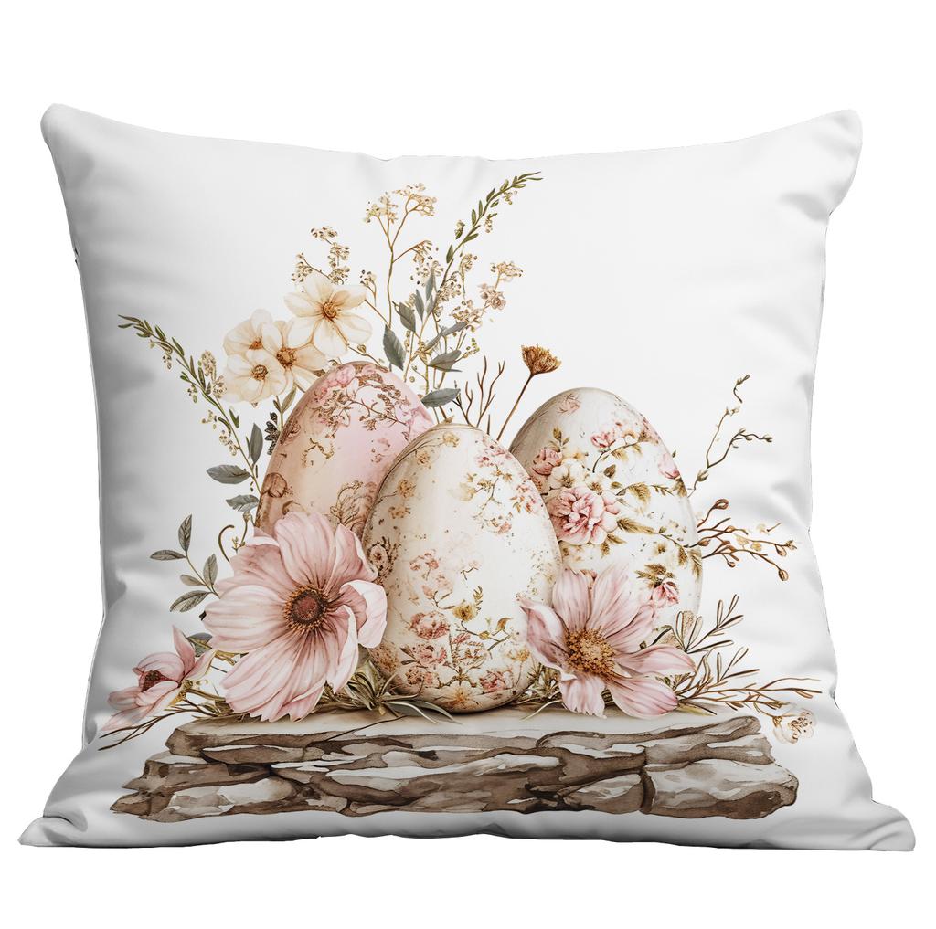 Neues Ostern Retro Floral Hase Ei Push Kissenbezug Zuhause Sofa Kissenbezug