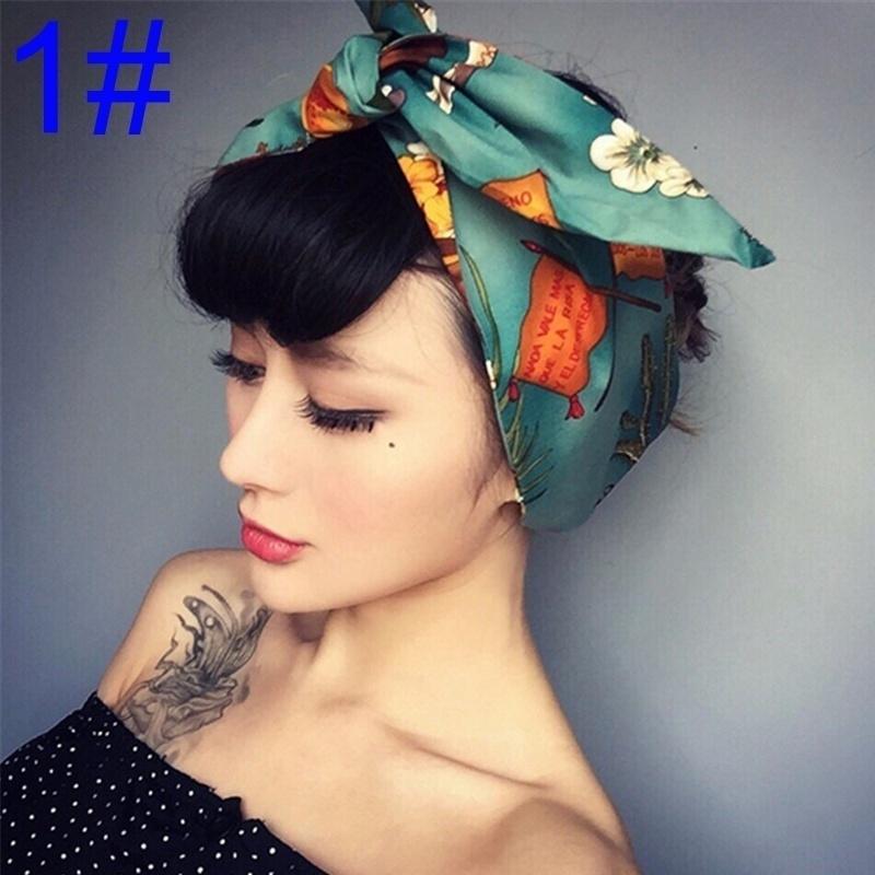 Women Headband Turban Baby Head Wrap Band Girl Hairbands Vintage Floral Print Cotton Fabric Hair Band