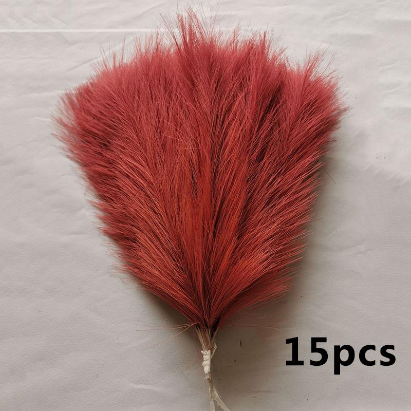 15pcs Artificial Pampas Grass Flower Bouquet For Home Wedding Decoration DIY Party Bedroom Fake Plant Flowers Vase Decor Reed