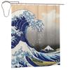 The Great Wave Off Kanagawa By Katsushika Hokusai Shower Curtain Bathroom Polyester Waterproof Bath Curtains with Hooks