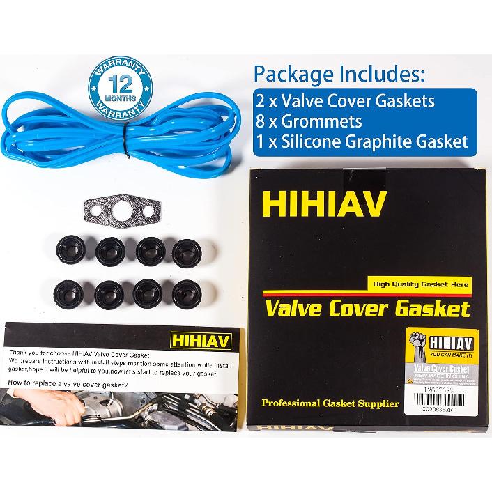 12637683 VS50504R for Chevy LS 5.3 Valve Cover Gasket 4.8 5.3 6.0 6.2L Silverado 1500 2500 3500 Suburban Tahoe Trailblazer GMC Sierra Yukon Envoy