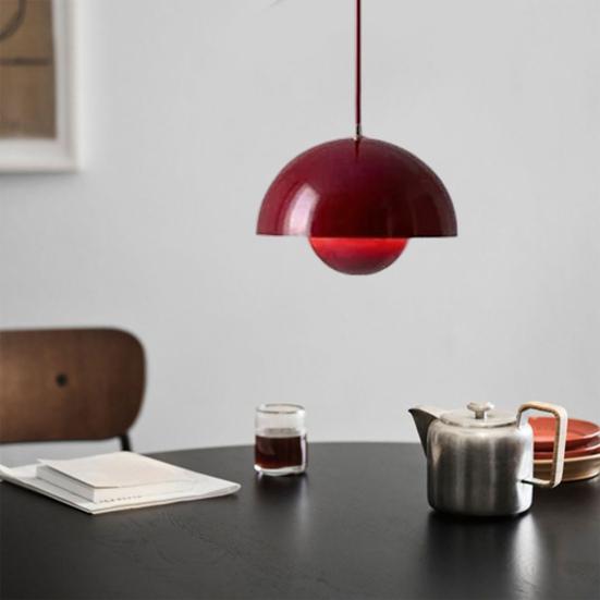 Simples flor forma abajur pequeno lustre ajustável comprimento do fio três cores claras moderno globo cozinha sala de jantar lâmpada do teto