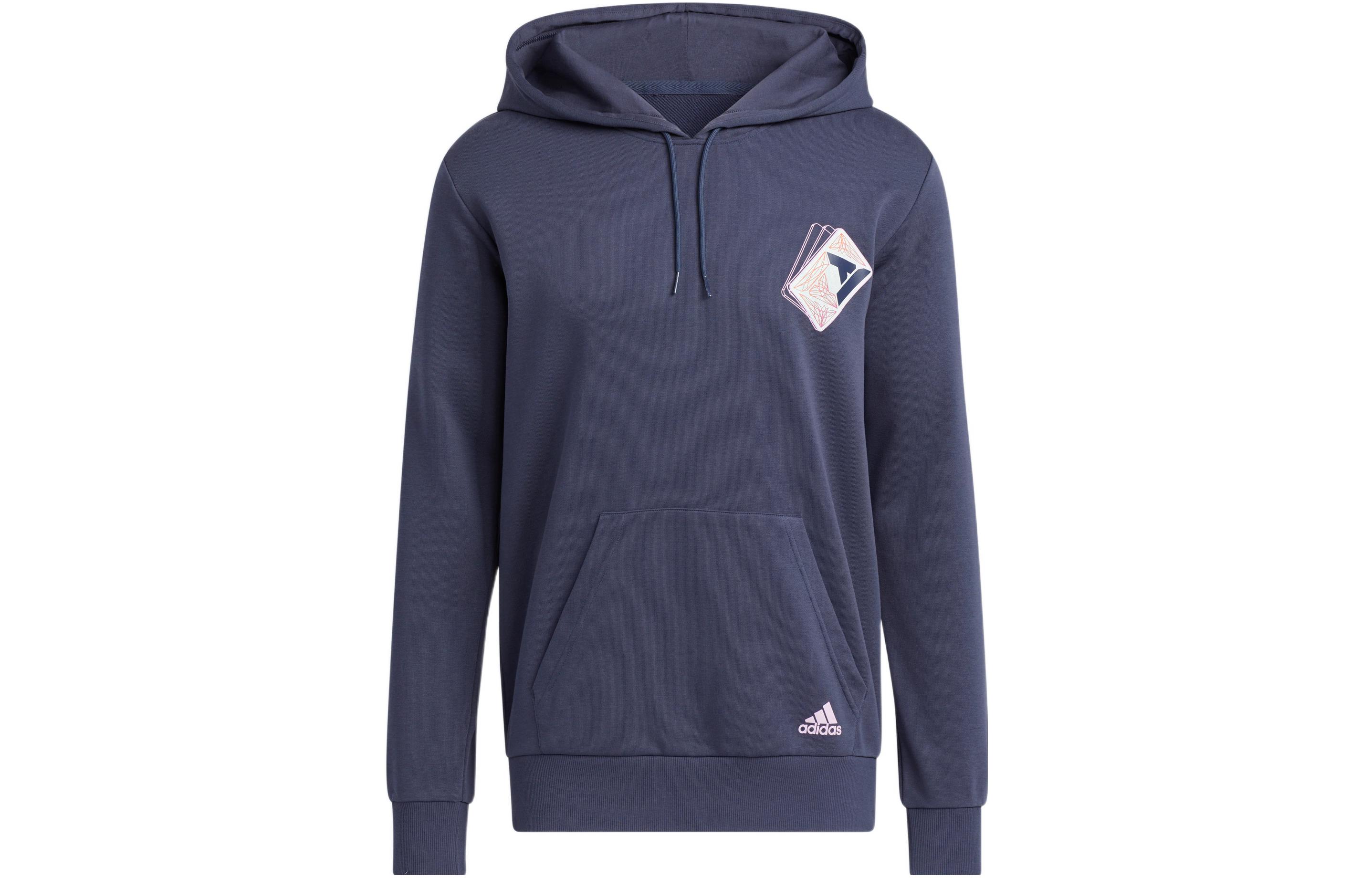 Толстовки Adidas Мужские Синие С Капюшоном Средней Посадки Обычные HG4437 L