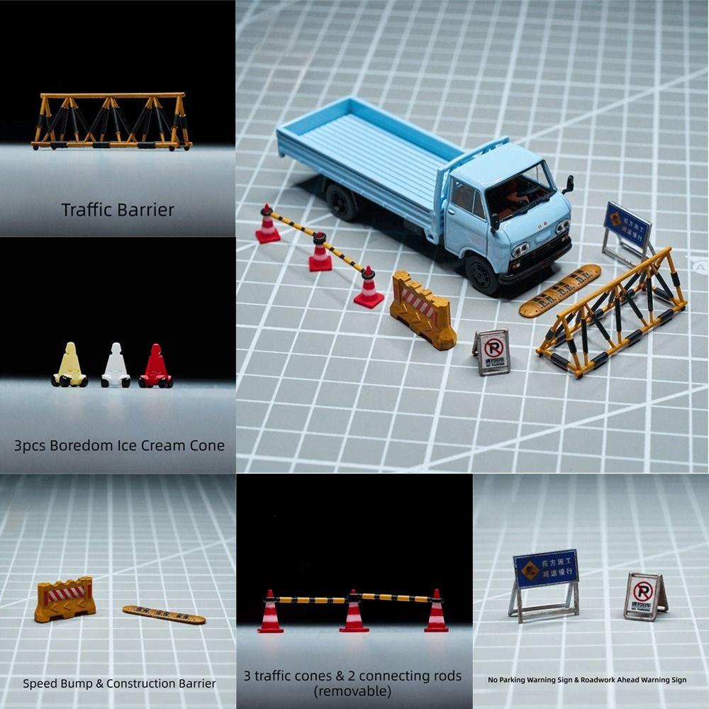 1/64 Scale Resin Model Traffic Barriers Scene Figurine Model Collection Miniature Scene Model