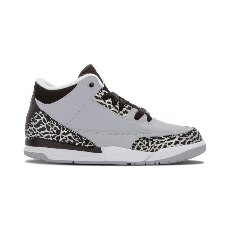 Jordan Air Jordan 3 Retro 'Wolf Grey' Mid Top Children's Basketball Shoes Gray Black Children Aged 3 7 Years Old 429487-004