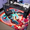 1PC Custom Name Love Turtles Heart Candles Theme Floor Mat Ideal for Living Room, Game Rooms, Office, Bedroom, Floor Mat Playful Design