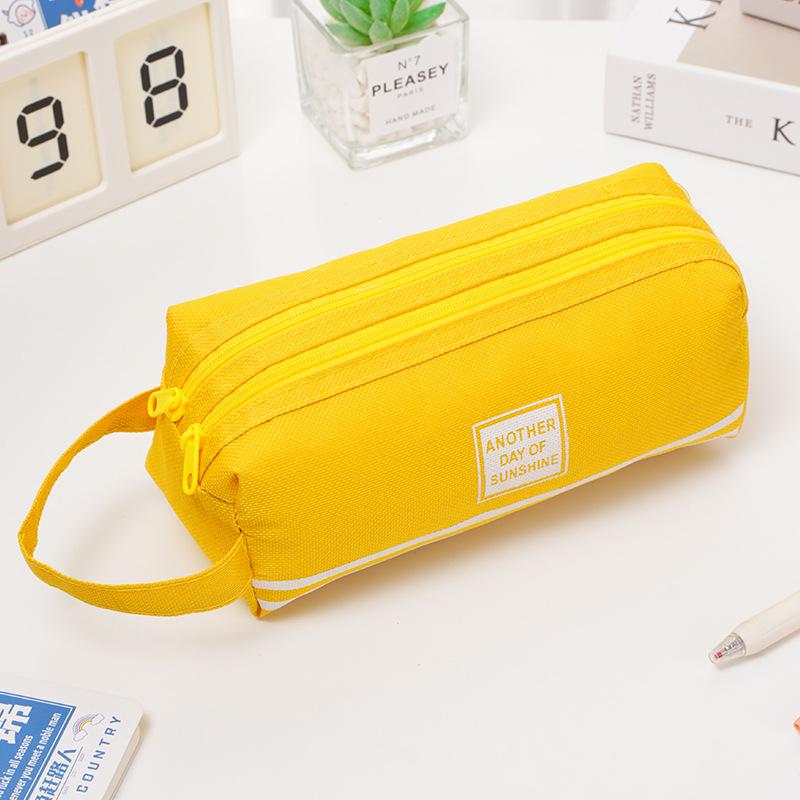 Borsa per cancelleria per bambini Astuccio portatile in tela Astuccio per materiale scolastico Borsa per la conservazione Astuccio a doppio strato Astuccio per studenti Astuccio carino