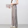 izzue Women's Retro Suede-Feel Loose Straight Sweatpants