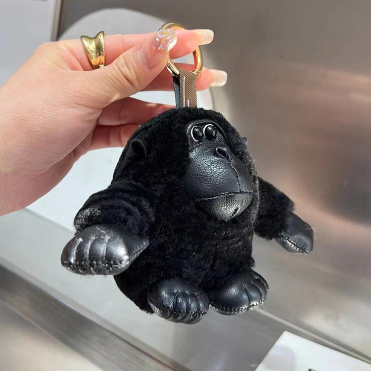 Cute Wool Big Chimpanzee Car Keychain Plush Doll Little Monkey Back Bag Pendant Fur Small Pendant