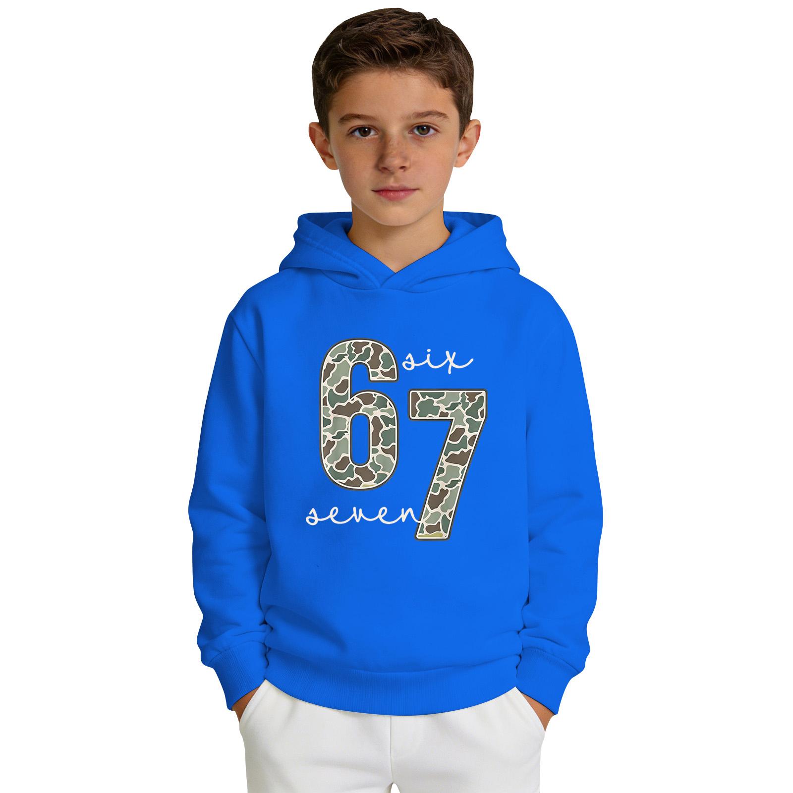 

Boys Printed Hooded Long,Sleeve Sweatshirt Casual Sports Comfort Sweatshirt 150 синій
