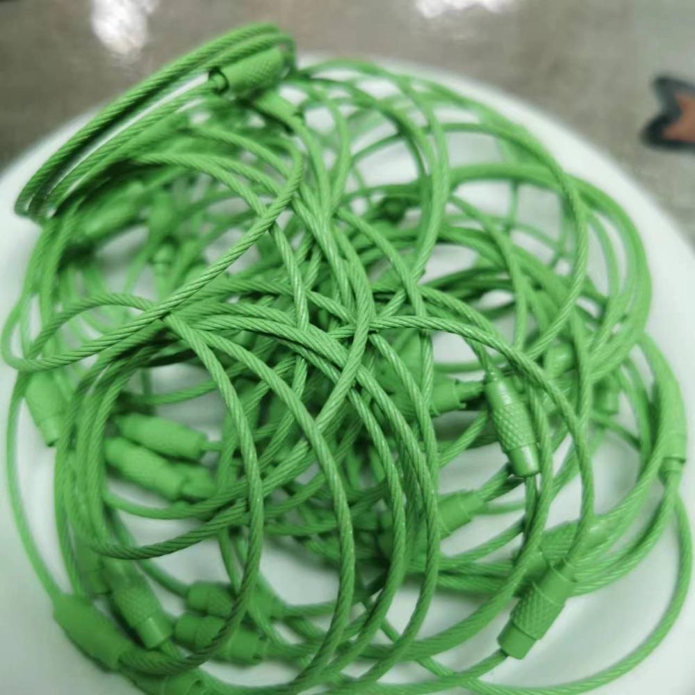 20PCS color paint wire rope 25 colors manufacturer wholesale key ring chain DIY tag cartoon key lanyard accessories