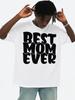 Pc Men's White T Shirt with BEST MOM EVER Print Casual Short Sleeve Round Neck Gift for Mom, Lightwe