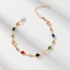 Luxury Sparkling Leaf Chain Candy Color Colorful Elegant Circle Bangles Adjustable Fashion Crystal Sparkling Bracelets Women