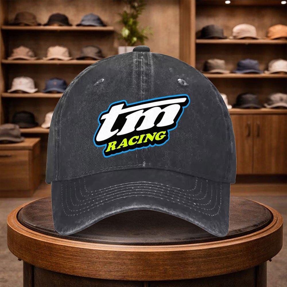 A TM Racing Printed Baseball Cap a Casual Duckbill Hat Stylish And Adjustable for Outdoor Use Suitable for Travel And Beach V