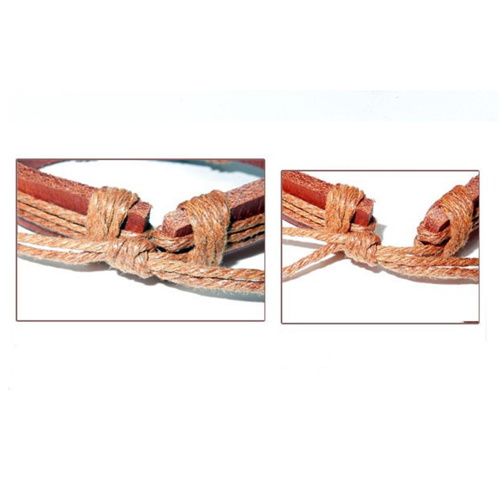 6 Pièces Bracelet en Cuir DIY Tressé à la Main Vintage Multi-Couches Enroulé pour Homme Femme