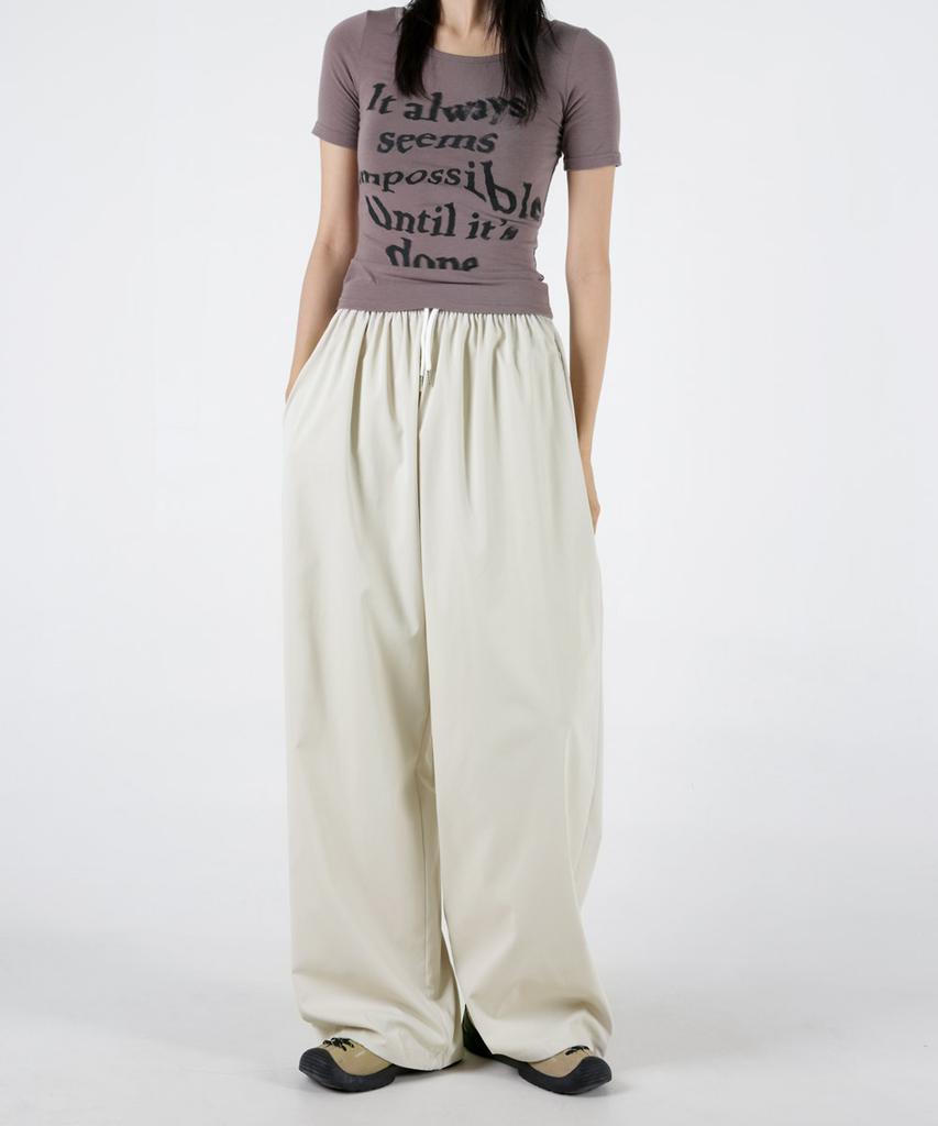 UMM Women'S Four Seasons Wide Pants With Drawstring Hem 5 Colors
