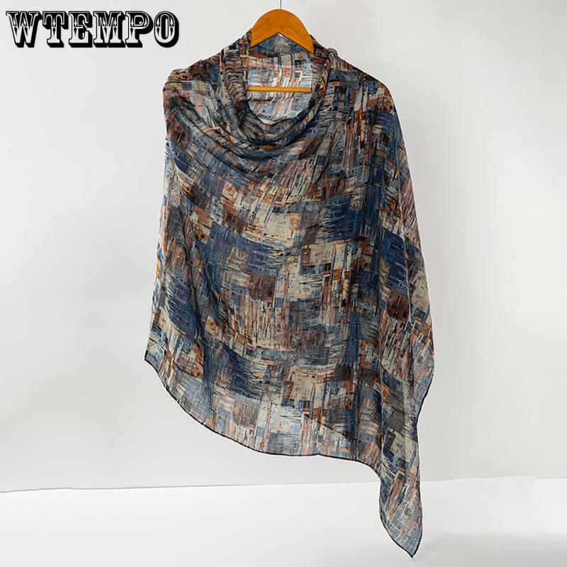 

Scarf Women s Cotton Linen Temperament Shawl Thin Design for Autumn and Winter Warmth Decoration 180x90cm