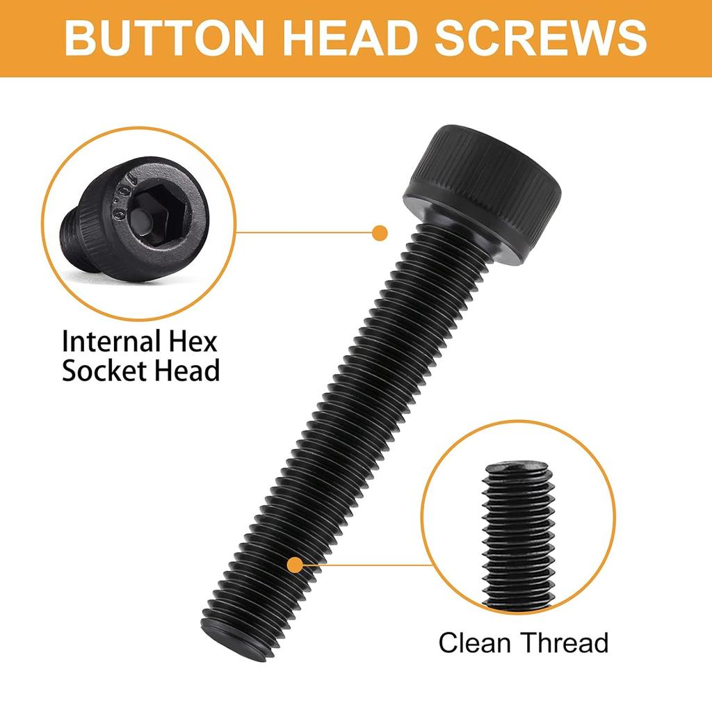 450Pcs Black Cylindrical Hexagon Socket Bolt Combination