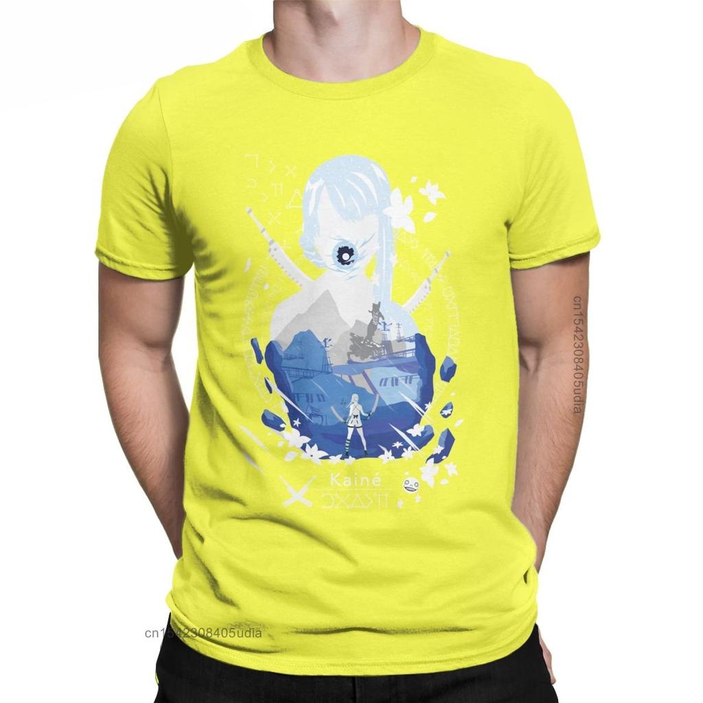 Kaine T-Shirt Men Nier Replicant Automata Game Funny Cotton Tees Vintage Oversized T Shirt Camisa Streetwear