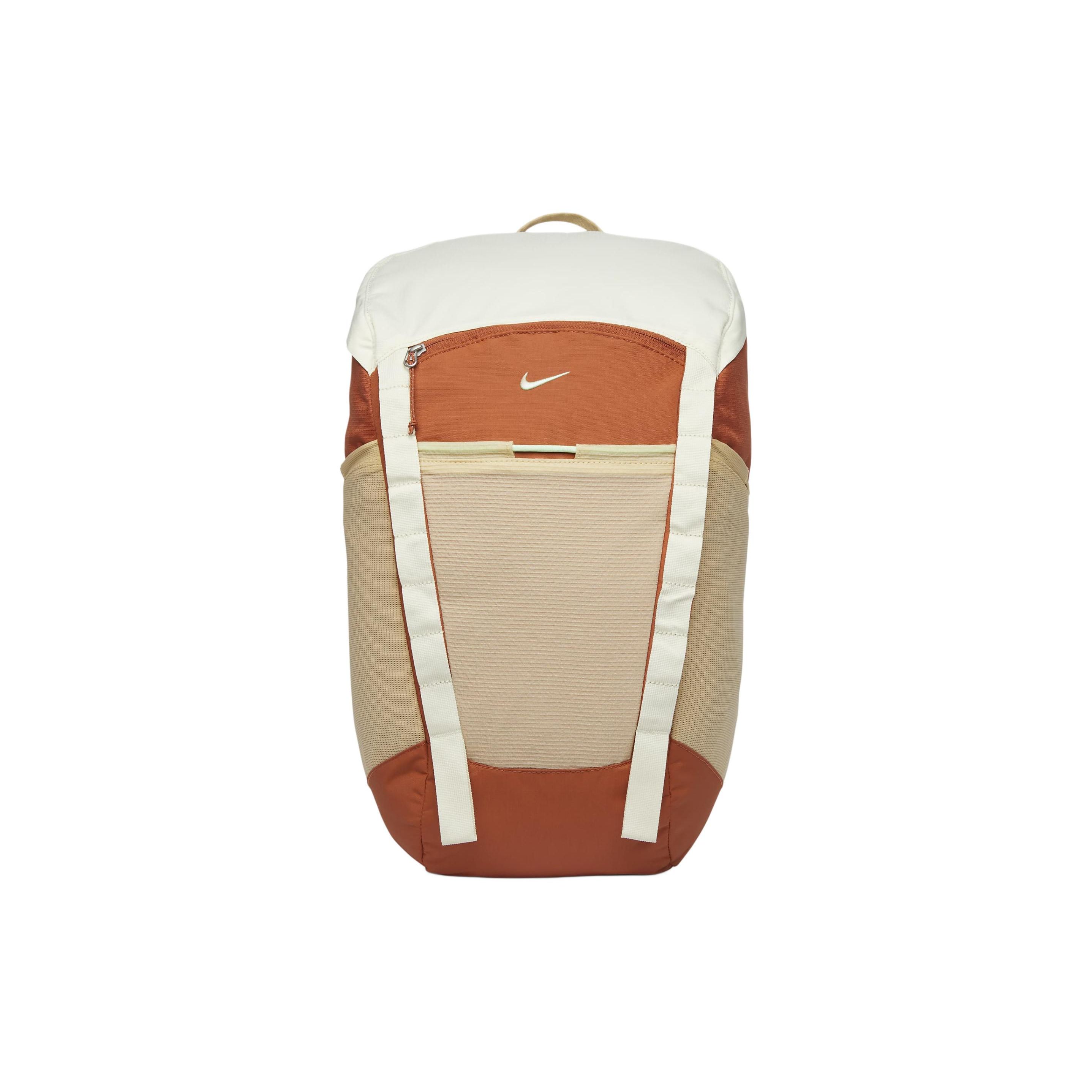 Nike Brand Logo Zipper Closure Polyester Nylon Backpack Unisex backpack Sunset-Orange Sesame Fog-Green DJ9677-825 Brilliant Sun & Sage & Hemp & Mist Green