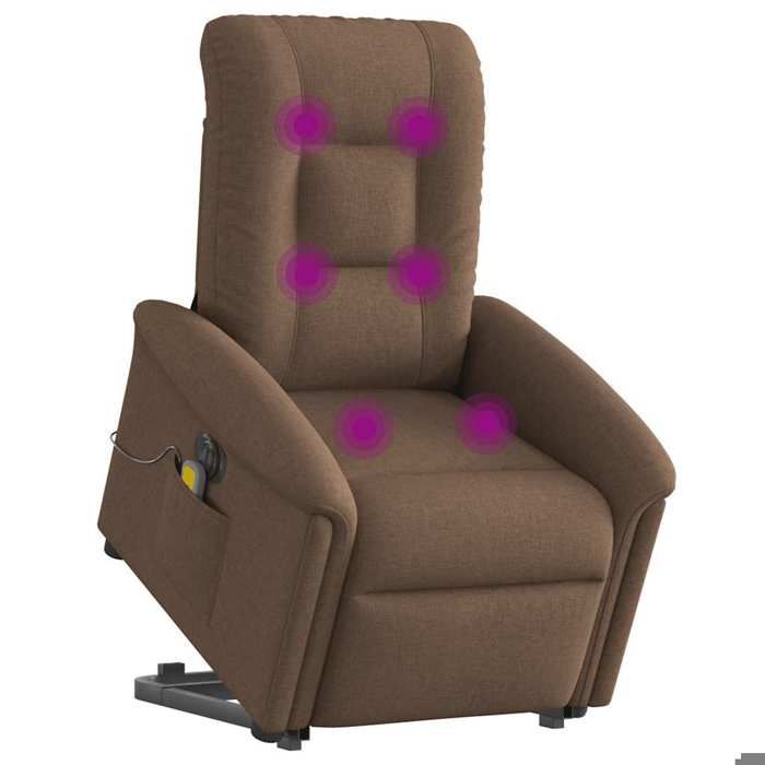VidaXL Fauteuil inclinable de massage électrique Marron Tissu, fauteuil de massage électrique, fauteuil de massage, chaise 3303288