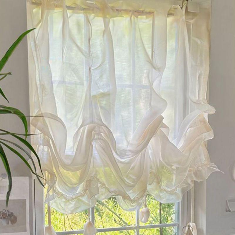 Decorative Sheer Curtains Pleated Lace Curtains