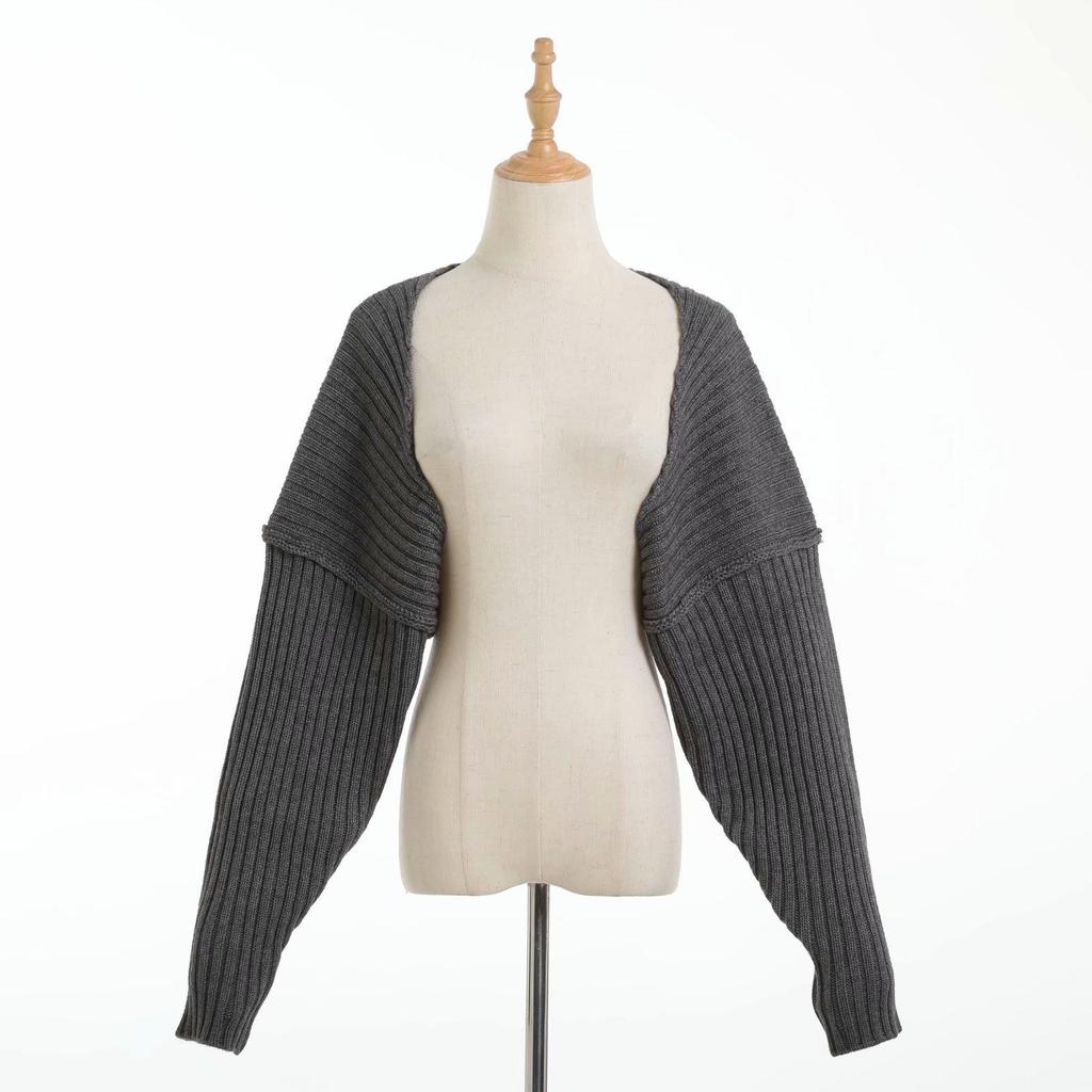 Trendy Autumn/Winter Women's Knit Shawl: Hand-knit Colorblock Batwing Sleeve Sweater Vest