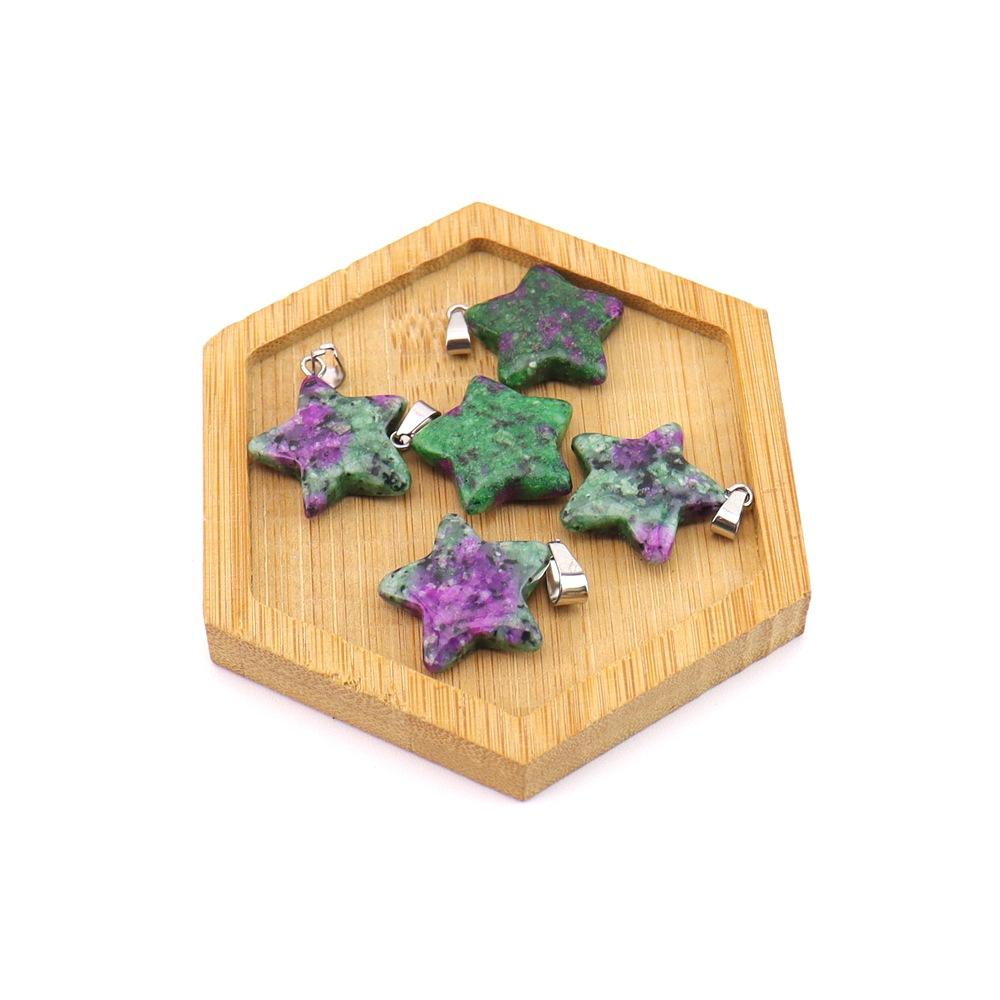Agate Star Pendant Necklace Jewelry Powder Crystal Necklace Fashion Valentine'S Day Gift 20 * 6