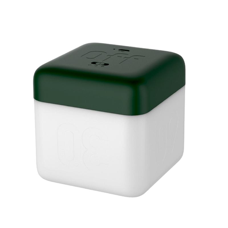 Timing LED Night Light USB Rechargeable Square Flip Switch Brightness Adjustable Bedside Desk Lamp with 5/15/30/60Minute