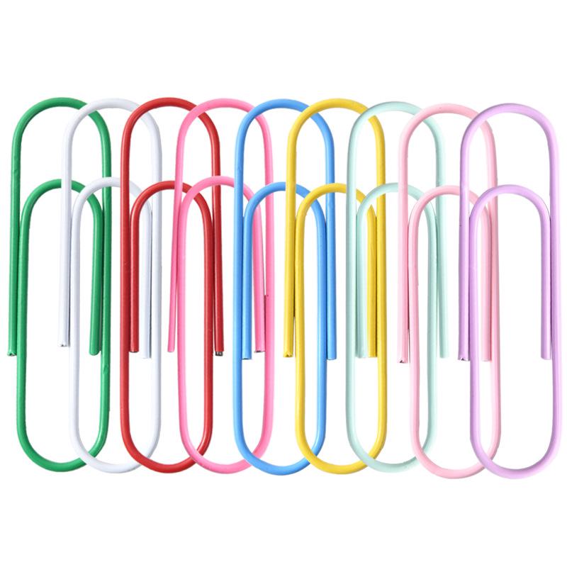 100mm Extra Velké Kancelářské Svorky v Barvě Macarons, Plastem Potažené, 10cm Ohýbaný Design