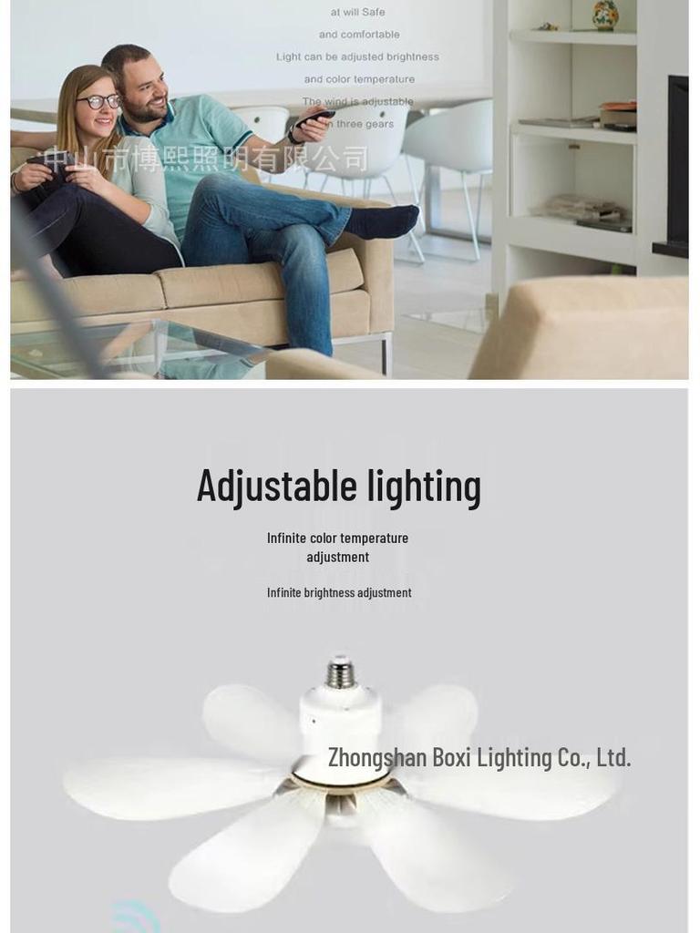 E27 Schraubsockel Leise Intelligente Deckenventilatorleuchte für Zuhause & Restaurant