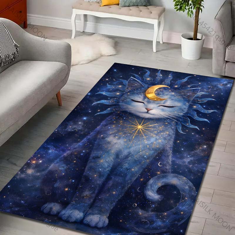 

Multiple sizes Fantasy cat in cosmic art Print Carpet Rug for Living Room Bedroom Sofa Doormat Home Decor Non-slip Floor Mat 40cm x 60cm