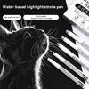 Highlight Marker Pens Soft Brush Tip Gel Pens Set for Art Calligraphy Sketching Drawing Hand Lettering Black Ink Brush Markers