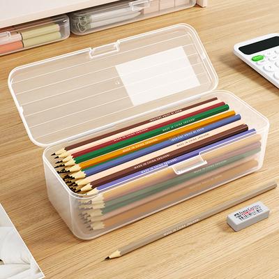 1 buc Cutie Penar Cutie Penar din Plastic Transparent Pentru Studenți Fără Imprimare Rechizite pentru Cutie Depozitare Diverse pentru Creioane