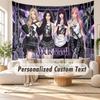 Custom Name Wall Hanging Tapestry,aespa Decorative Backdrop Tapestry For Dorm Home