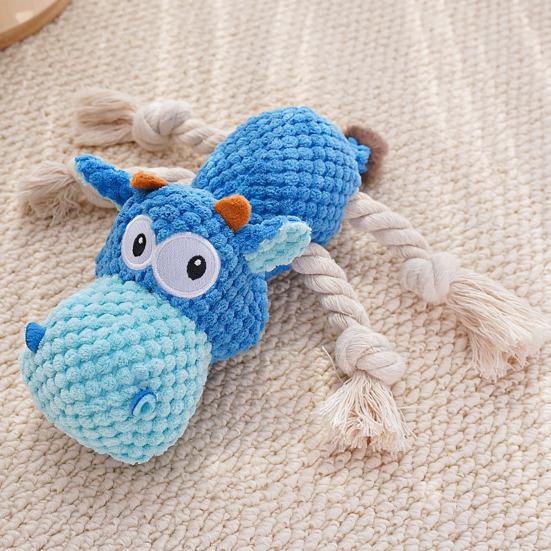 Plush Dog Toy for Aggressive Chewers Interactive Squeaky Chew Toy Soft Stuffed Animal with Cotton Rope Legs for Teething Puppies Small Medium Large