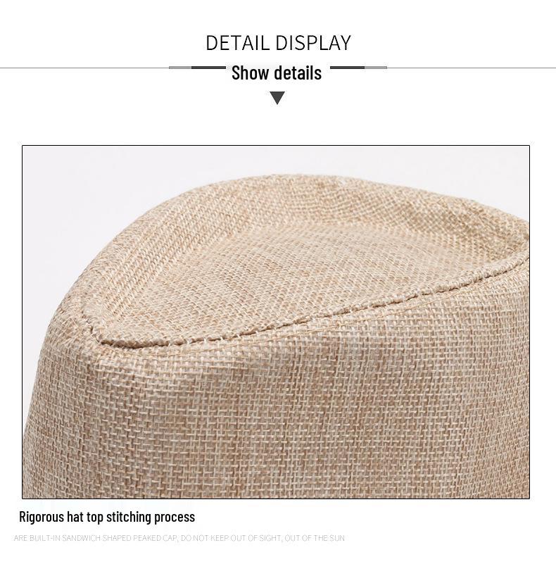 Men's Cotton Linen Fedora: Breathable Sun Protection Hat for Outdoor Activities