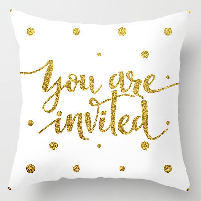 Nordic Style Modern Gold Pillowcase Home Pillow Light Luxury Sofa Pillow Cushion Cover