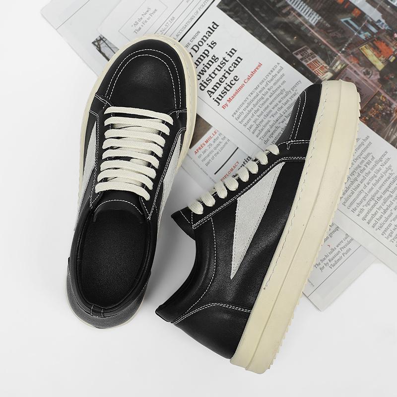 Men 5.5cm Height Increasing Shoes Casual Elevator Sneakers Premium Genuine Leather Thick Sole Fashion Comfortable Breathable