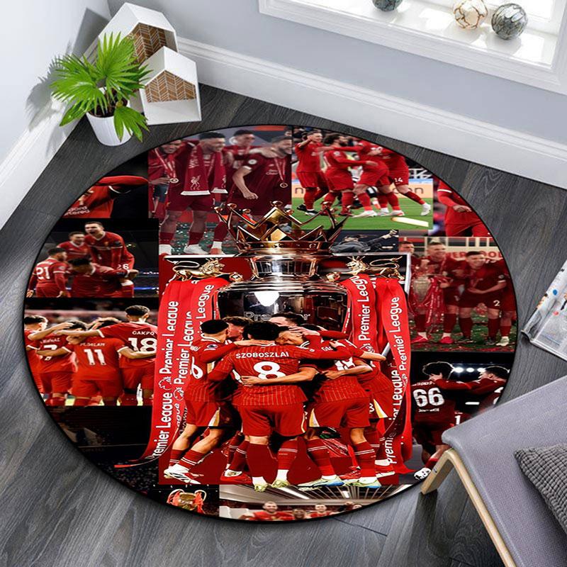 Liverpool Players Pattern Round rug,Carpet Rug for Living Room Bedroom Playroom ,Non-slip Floor Mat,Holiday Gifts and Birthday Gifts.